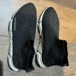 Balenciaga Speed Knit Trainers (Black with glitter)